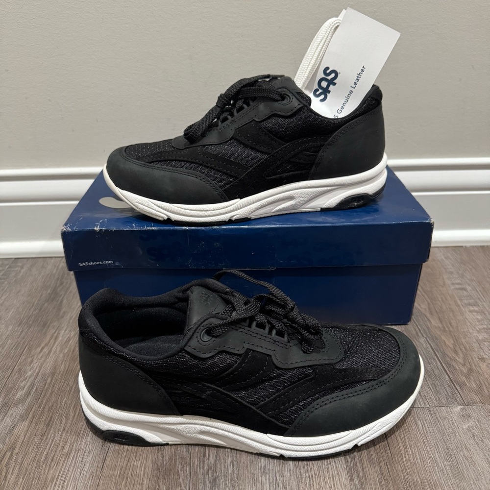 SAS Tour Mesh Nova Black Comfort Walking Sneakers - Picture 2 of 13